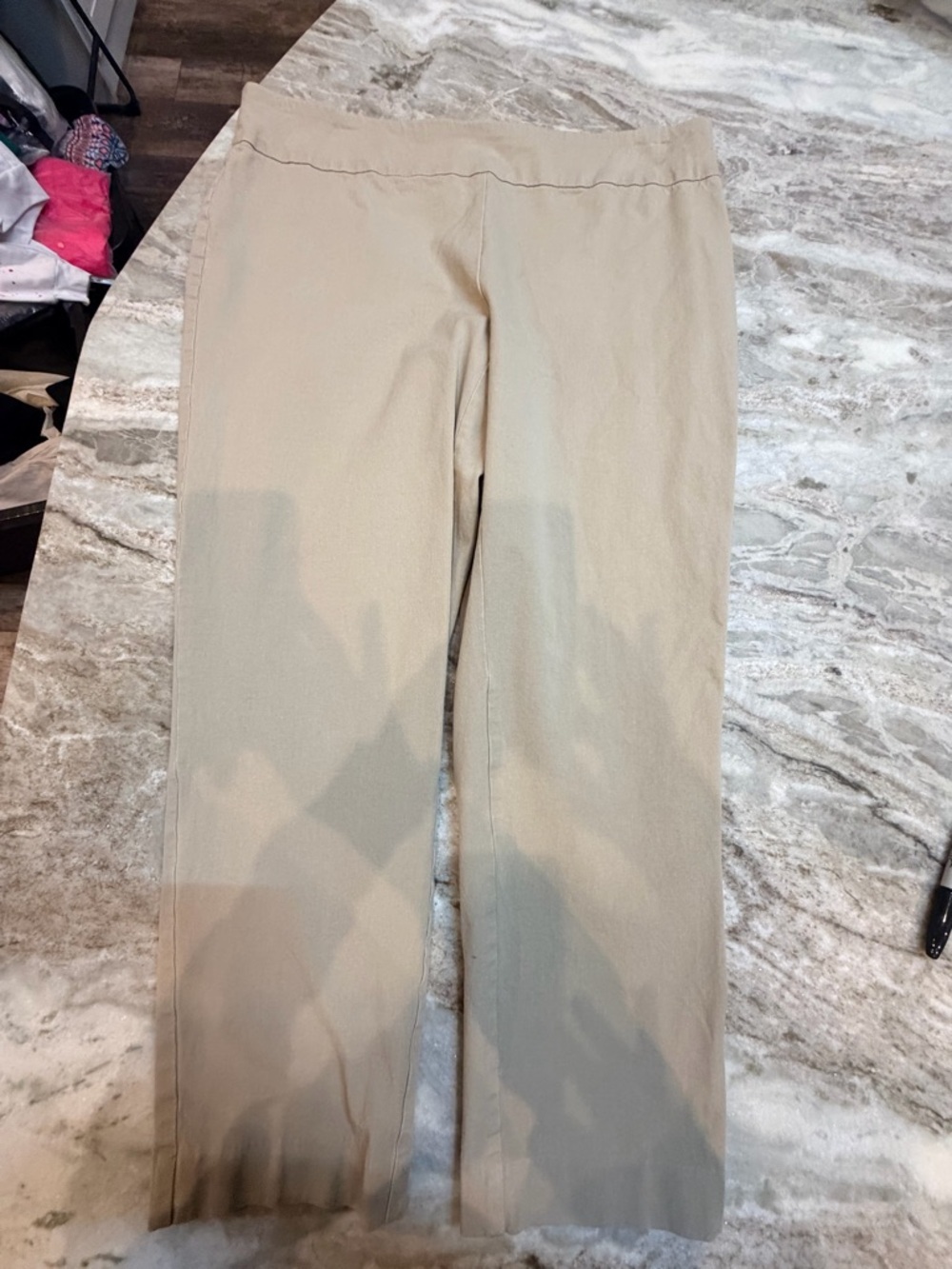 Crown & Ivy Khaki Pants 18W Plus Size Straight Leg Casual Work Beige